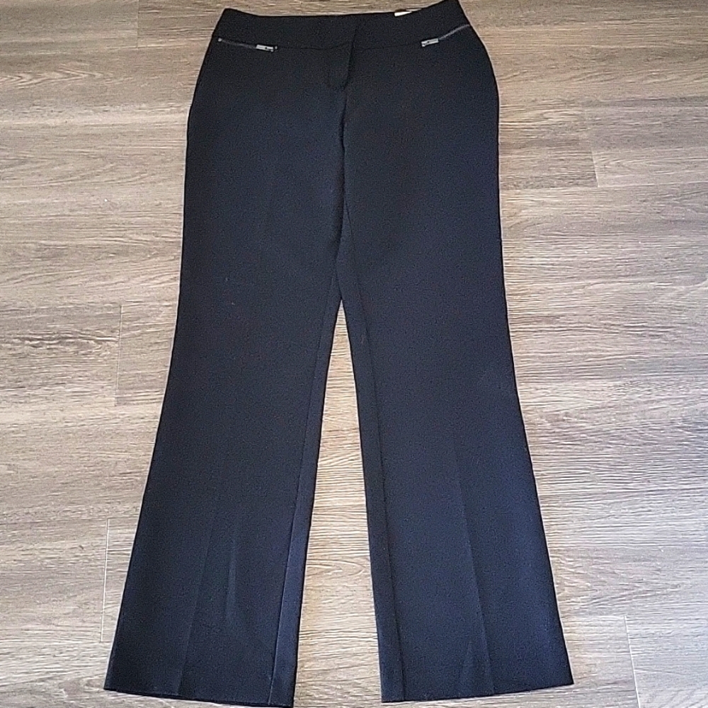 Black Dress Pants with Zipper Details